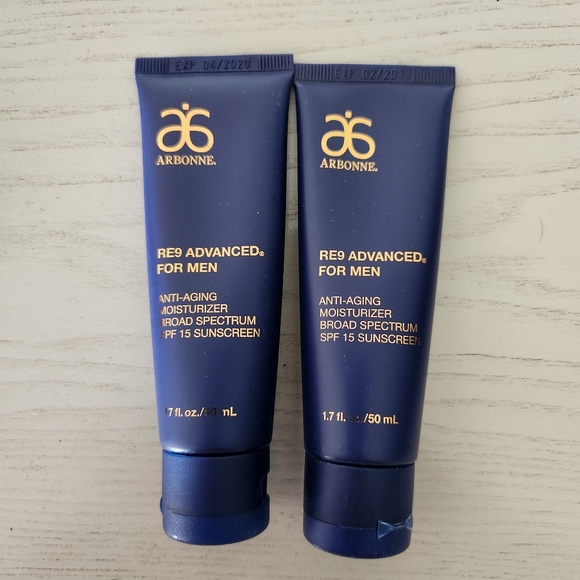 Arbonne Re9 Advanced For Men Anti-aging Moisturizer Spf 15 In Box 1.7oz 2 Tubes - Picture 1 of 5